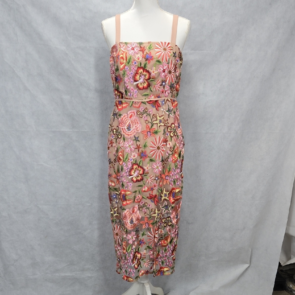 Sam Edelman Multicolor Embroidered Midi Dress
